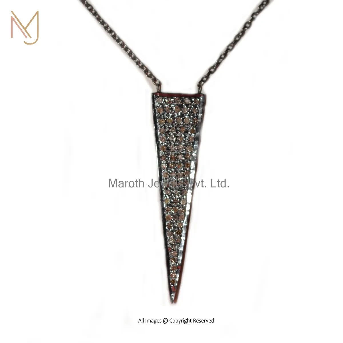 925 Silver Rhodium Plated Pave Diamond Arrow Charm Pendant Manufcaturer