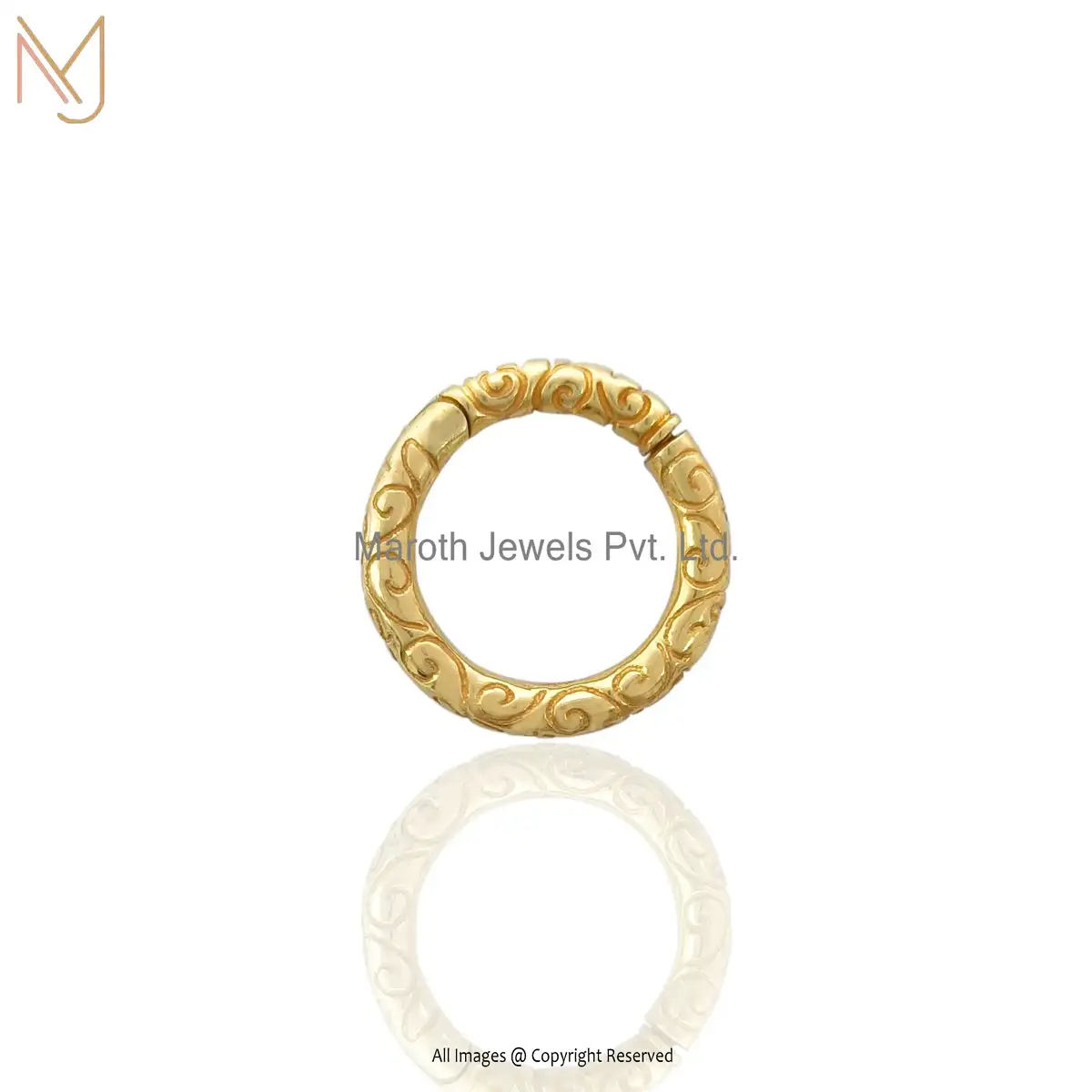 14K Yellow Gold Round Enhancer Charms Holder Manufacturer