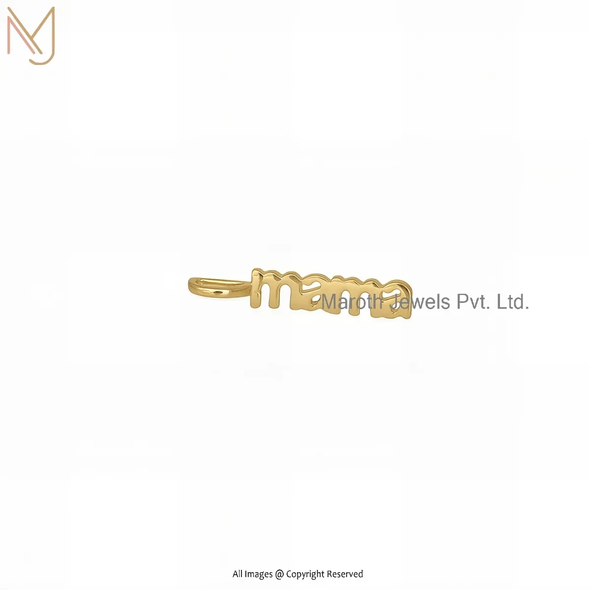 925 Silver Yellow Gold Plated "MAMA" Letter Pendant Jewelry Supplier