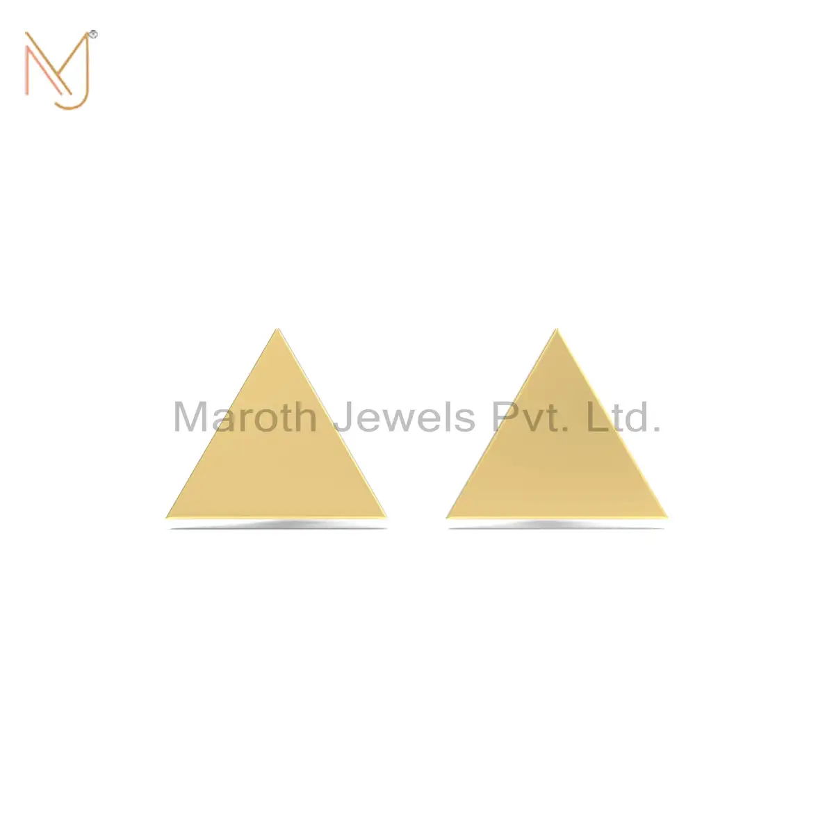 Wholesale 14K Yellow Gold Triangle Stud Earring Jewelry