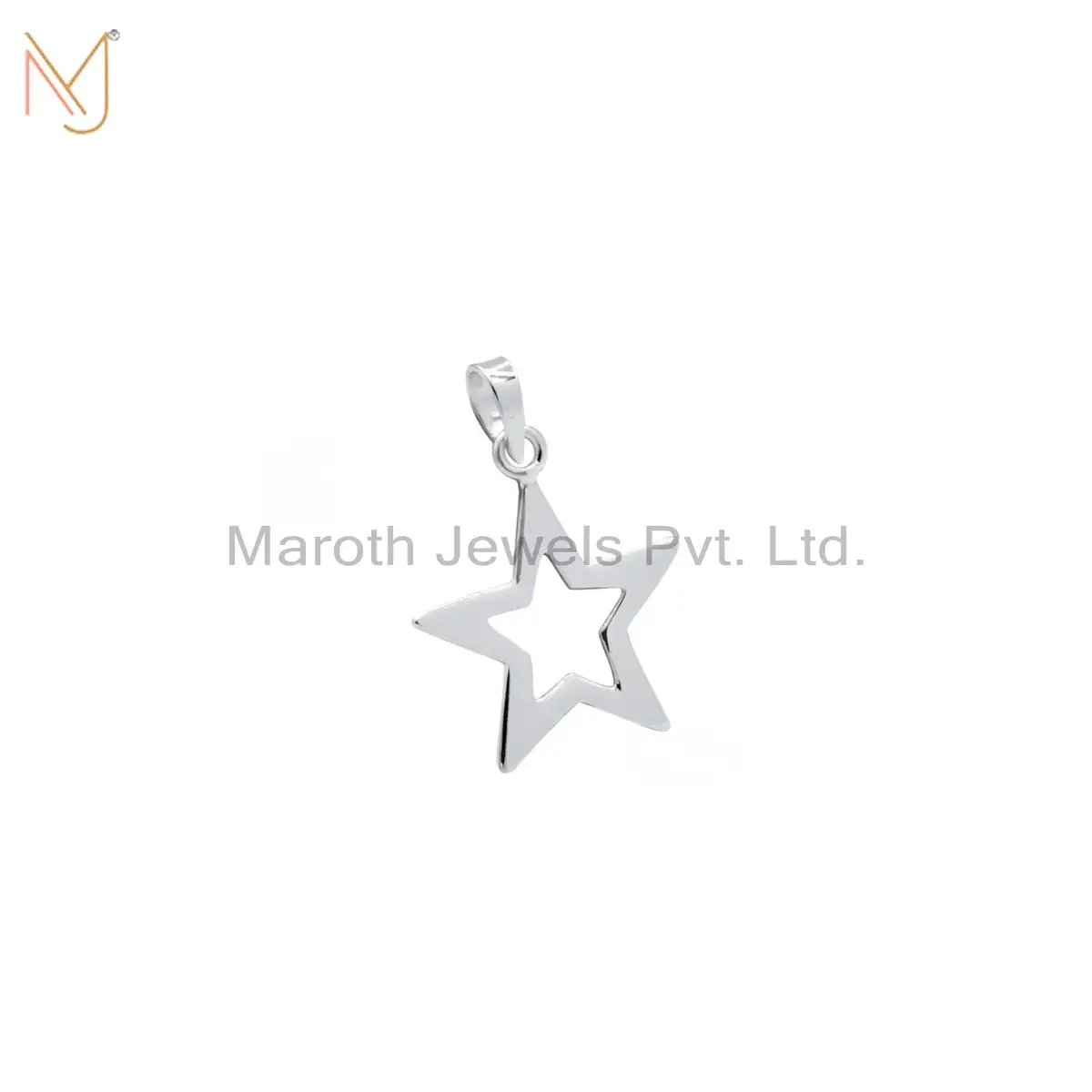 Private Lable 925 Silver Natural Silver Plated Star Charm Pendant Jewelry