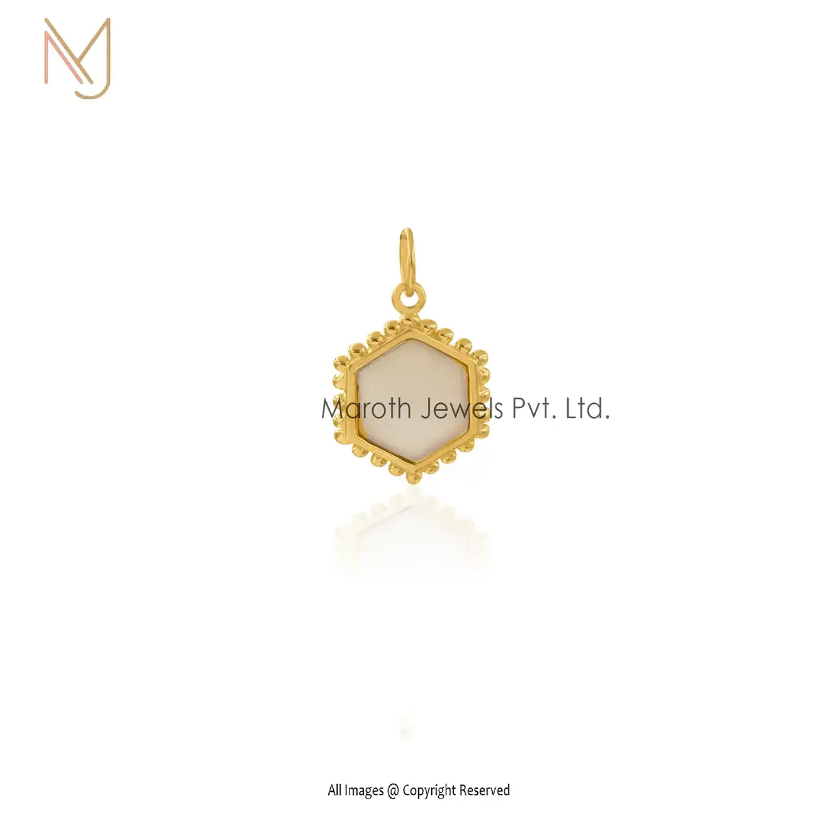 14K Yellow Gold Smoky Quartz Octagon Pendant Jewelry Supplier