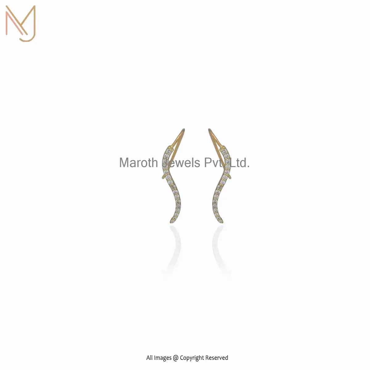 9K Yellow Gold 2 MM VS1 GH Diamond Earrings Custom Jewelry