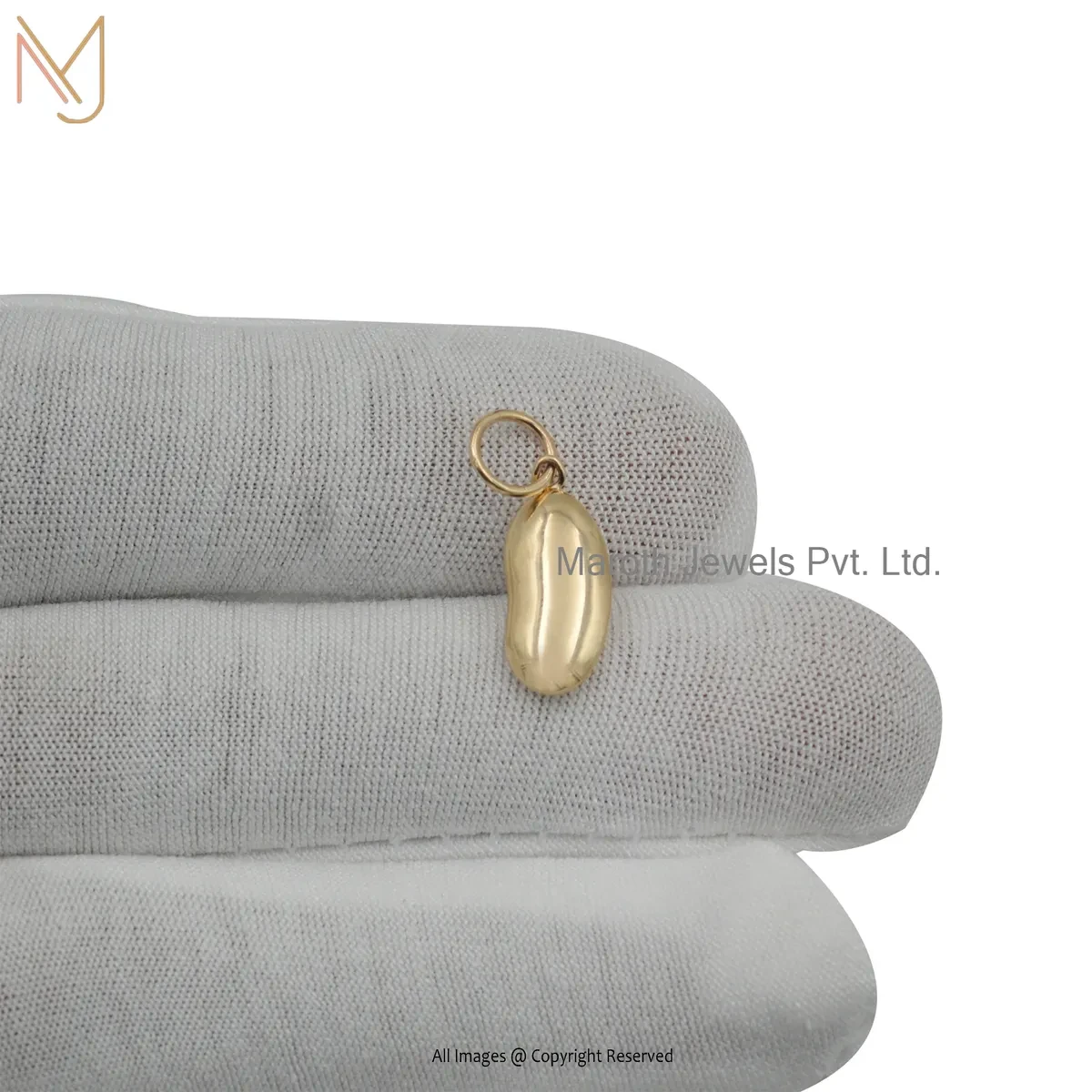 925 Silver Yellow Gold Plated Kidney Bean Charms Pendant Jewelry Manufacturer