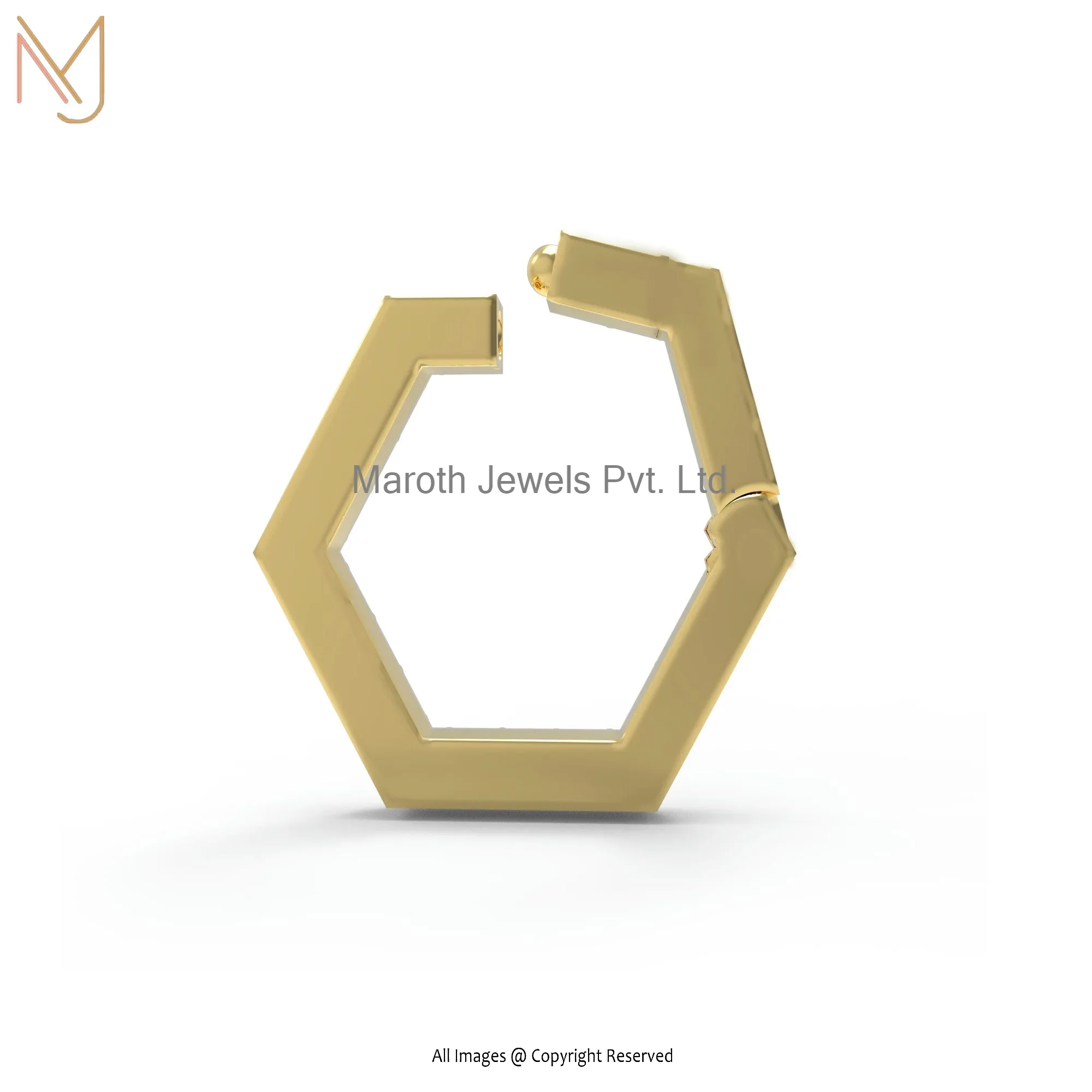 925 Silver Plain Hexagon Enhancer Jewelry Supplier