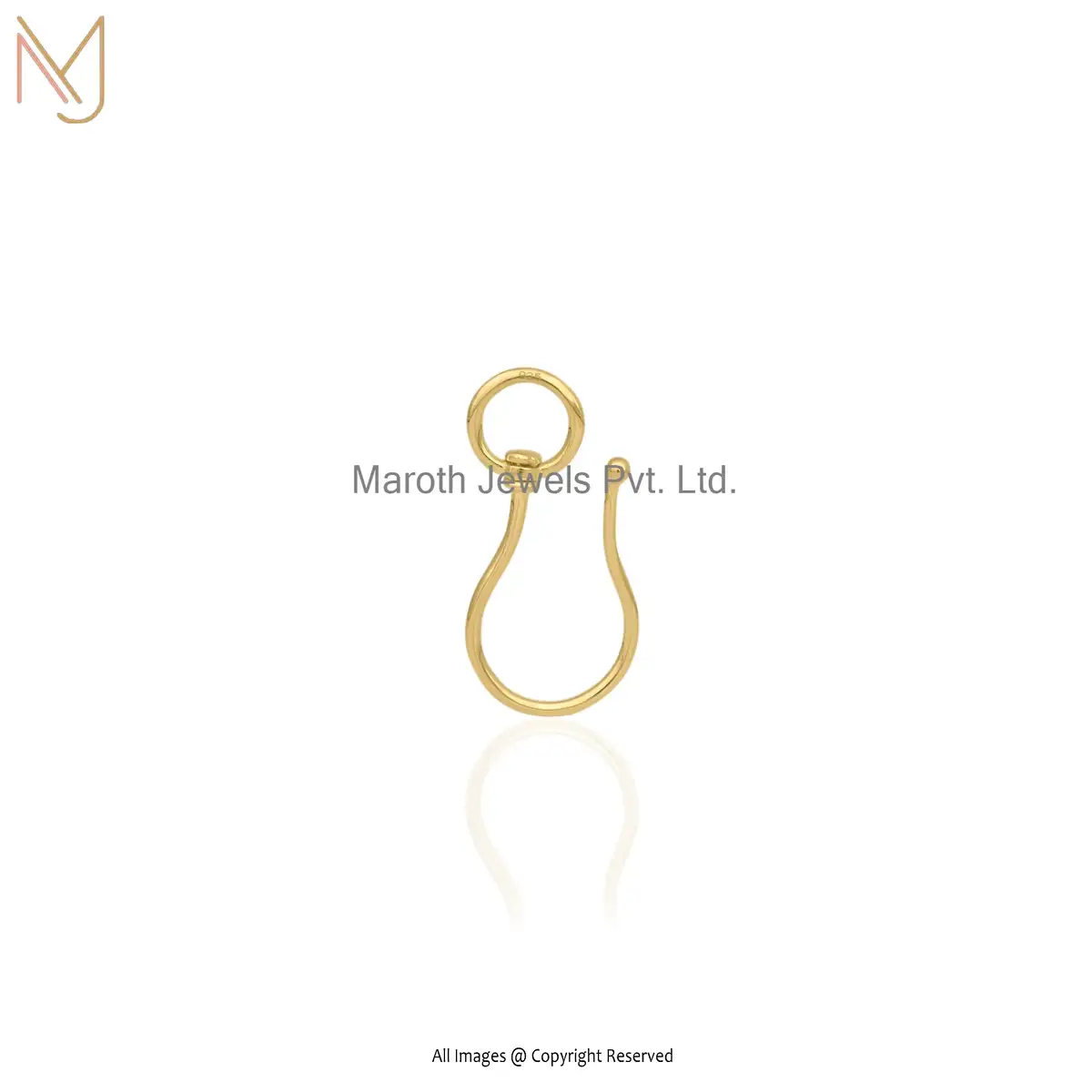 Private Label 14K Yellow Gold Shepherds Hook Pendant