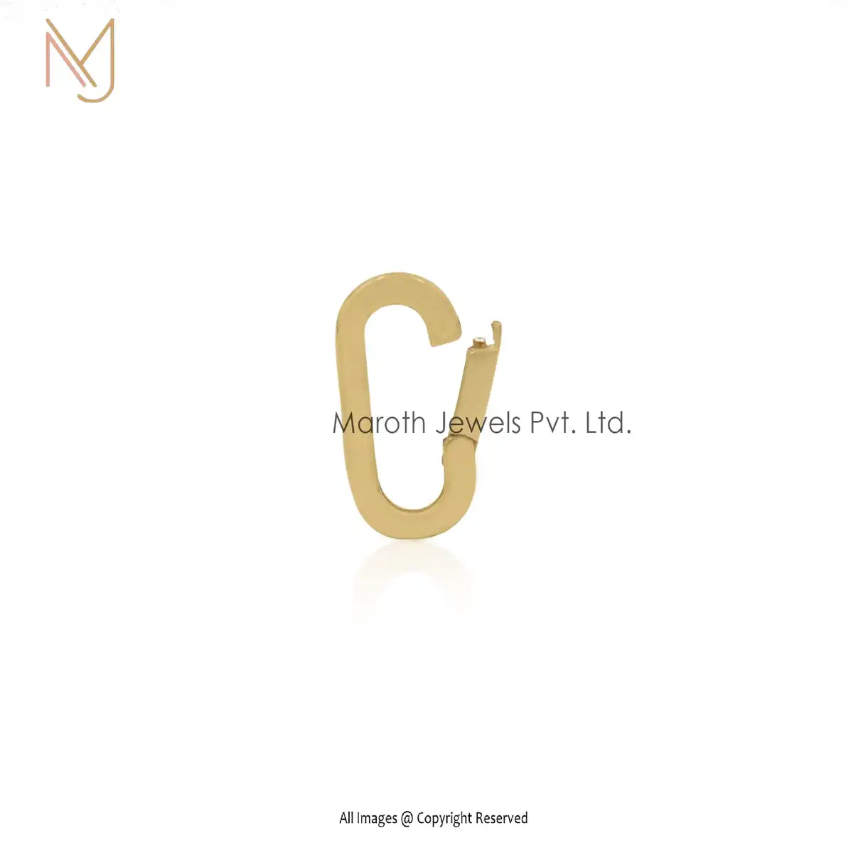 14K Yellow Gold Oval Enhancer Charm Holder Manufacturer