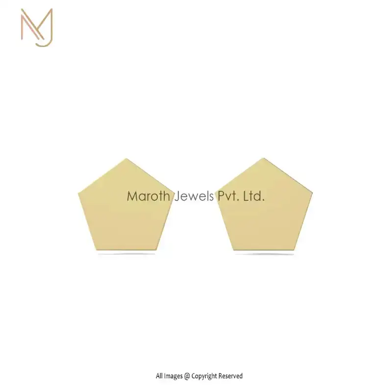 14K Yellow Gold Studs Earring Jewelry Manufacturer