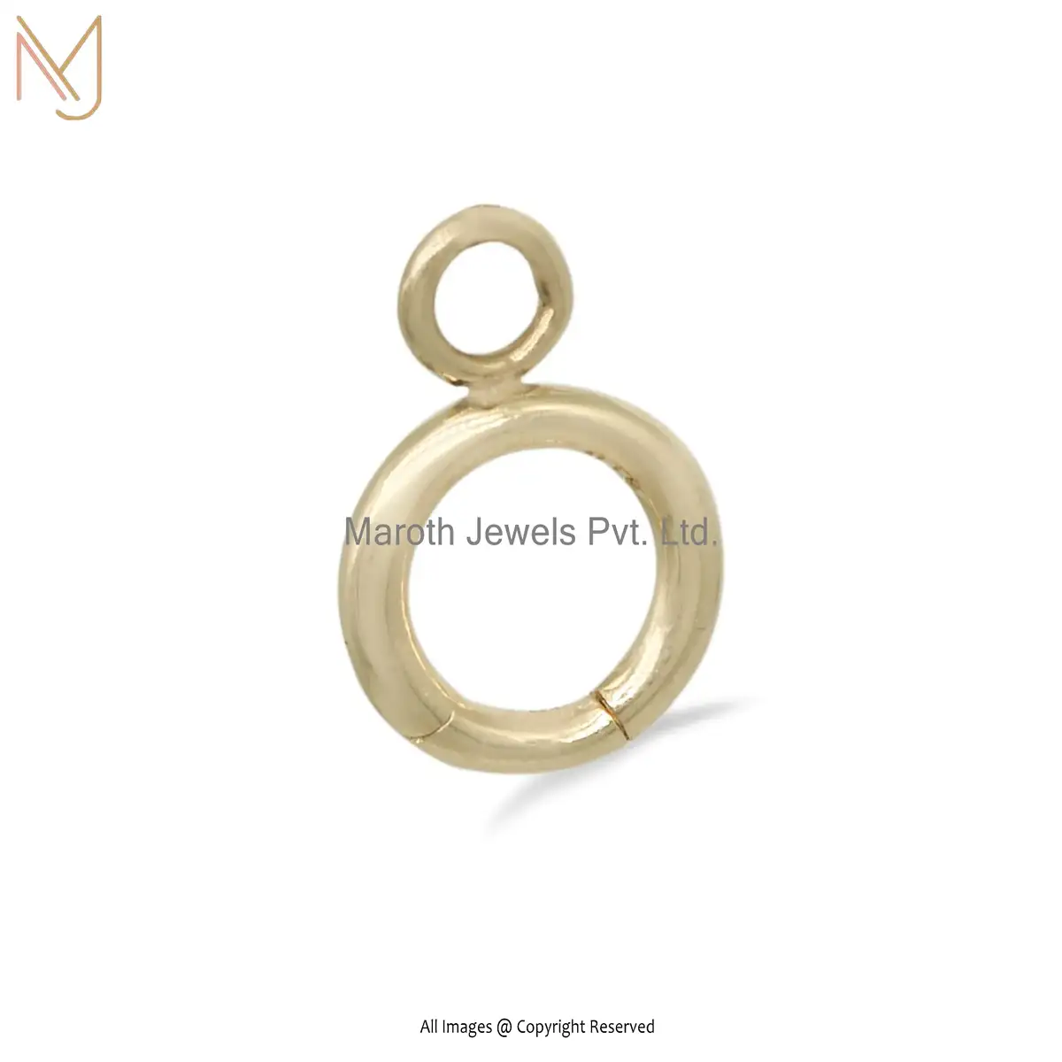 14K Yellow Gold Enhancer Lock Charm Holder Custom Jewelry
