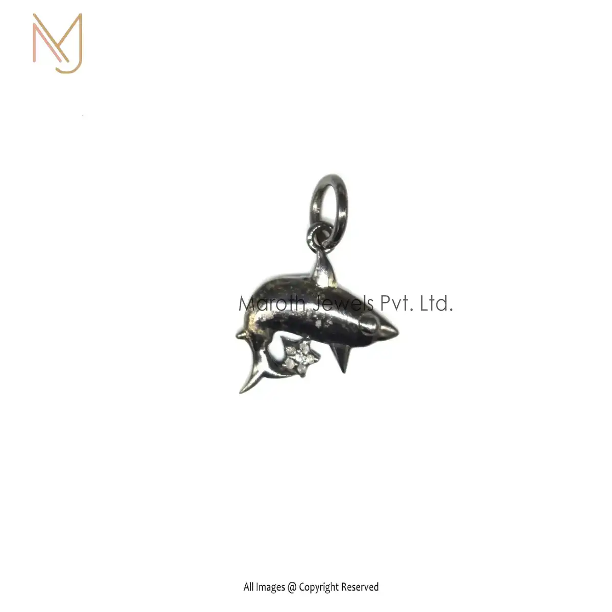 Wholesale 925 Silver Black Rhodium Diamond Charms Pendant