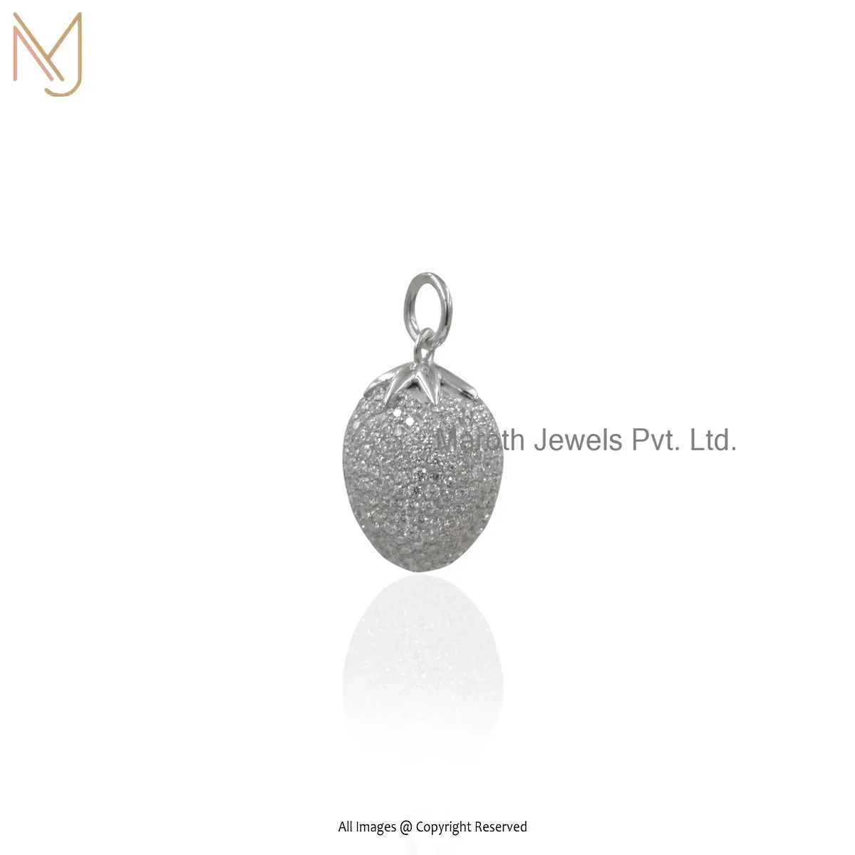 925 Silver Natural Silver Plated Diamond & Moissanite Strawberry Pendant Jewelry Supplier