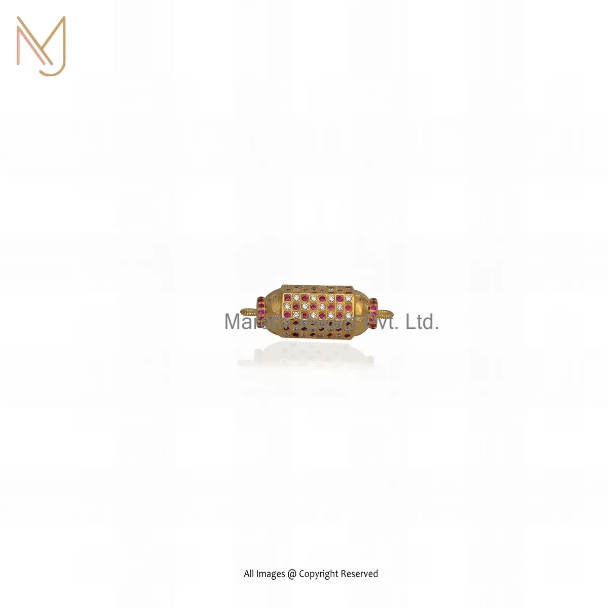 Wholesale 925 Silver Yellow Gold Plated Ruby Diamond Marie Lichtenberg’s Check Locket Pendant