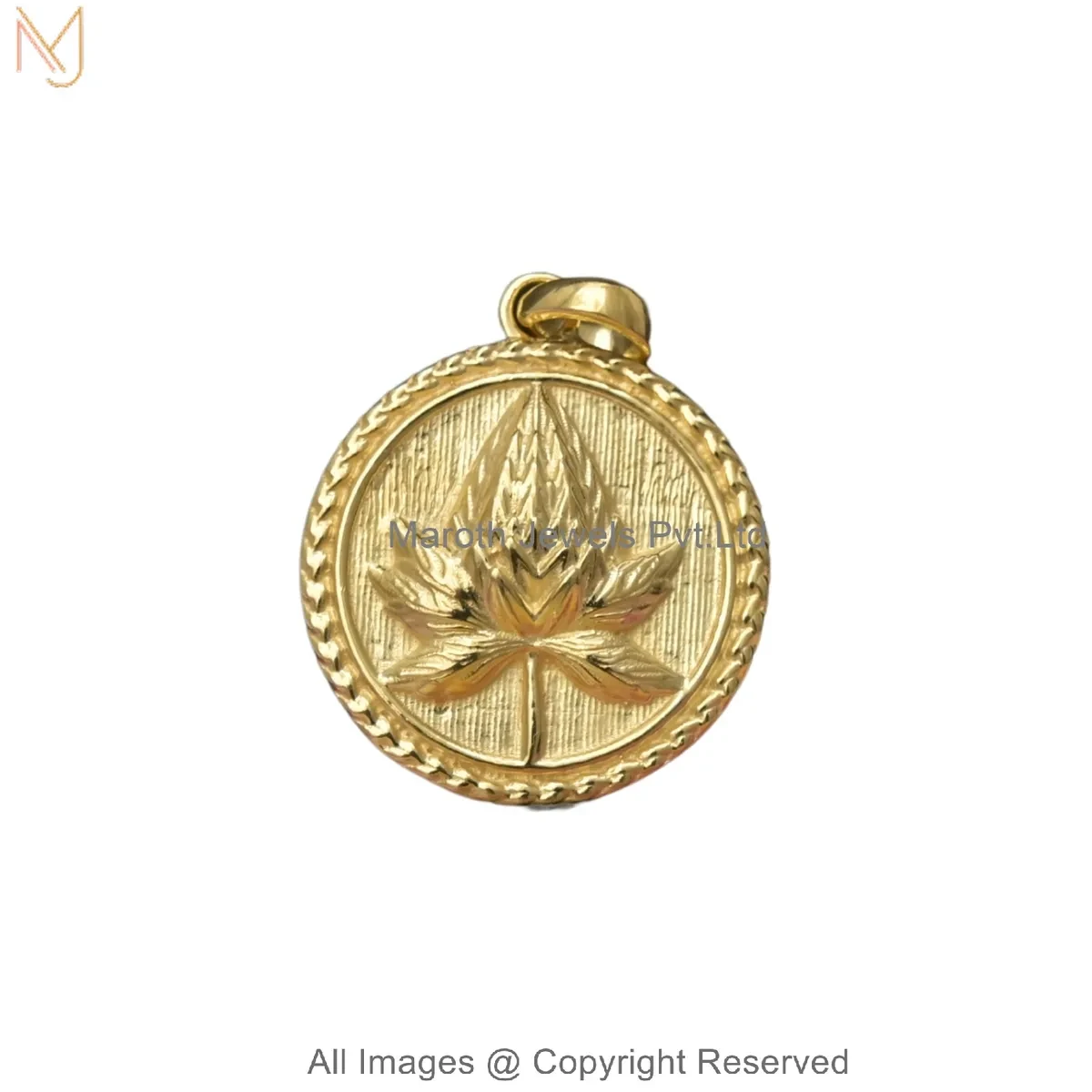 925 Silver Yellow Gold Plated Maple Leaf Coin Pendant Manufacturer