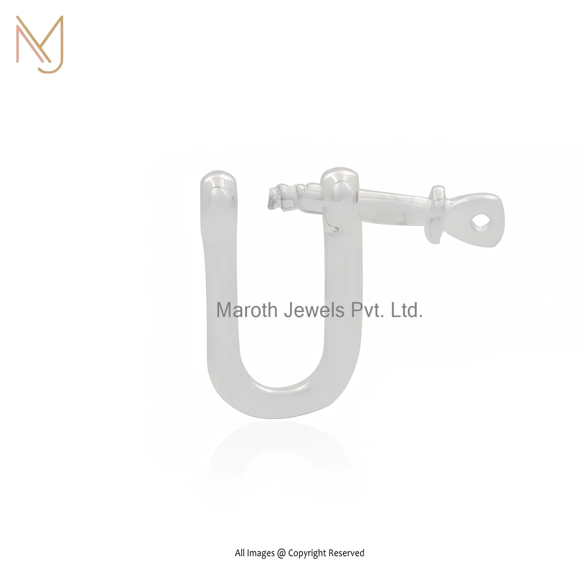 925 Silver Natural Silver Plated Snaffle Bit Lock Charm Holder Custom Jewelry