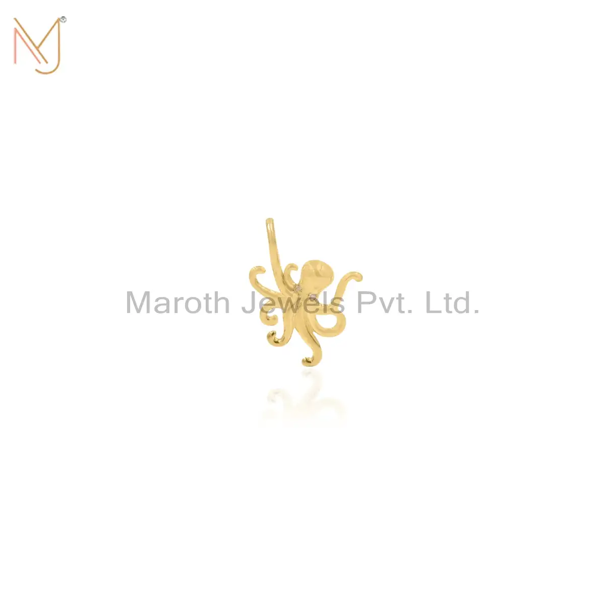 Wholesale 925 Silver Yellow Gold Diamond Octopus Pendant Jewelry