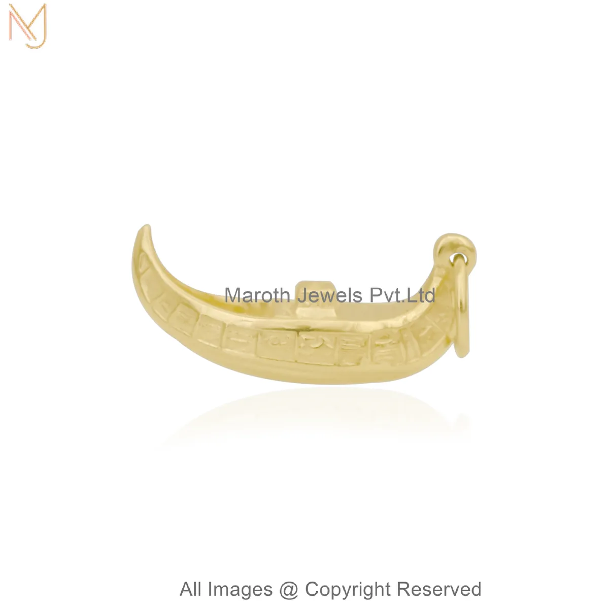 14K Yellow Gold Heritage Boat Pendant Manufacturer