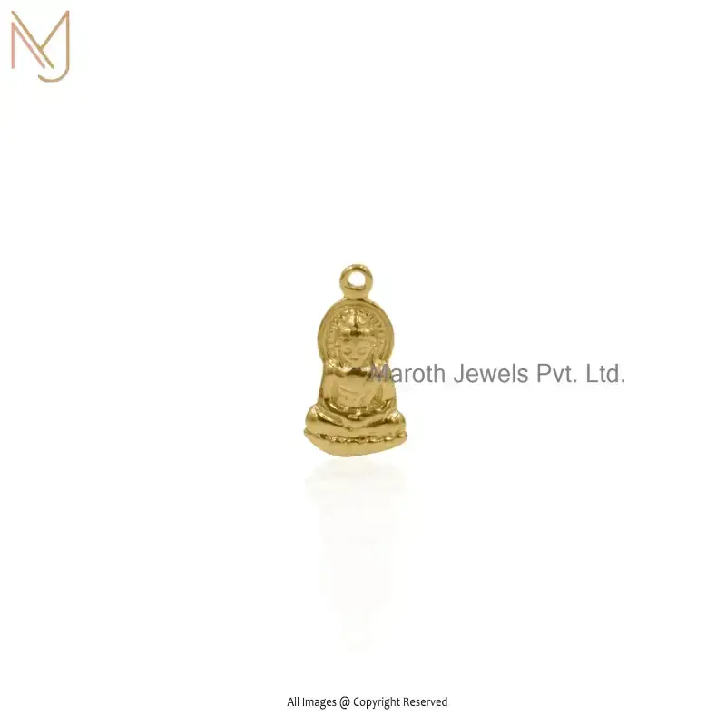 925 Sterling Silver Yellow Gold Plated Idol Charm Pendant Jewelry Supplier