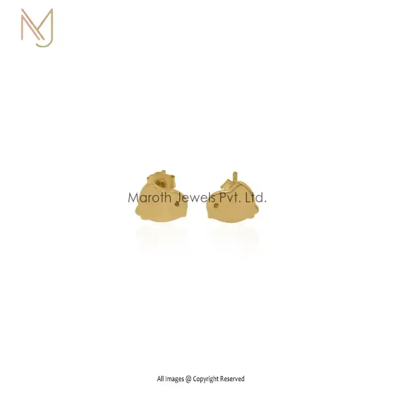 925 Sterling Silver Yellow Gold Plated Minimalist Cute Animal Stud Earrings Jewelry Supplier