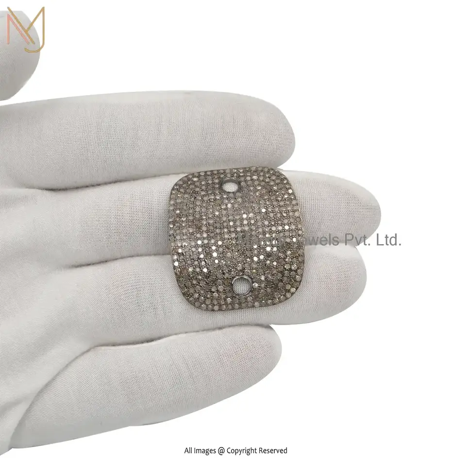 925 Sterling Silver Black Rhodium Plated Pave Diamond Pendant Custom Jewelry