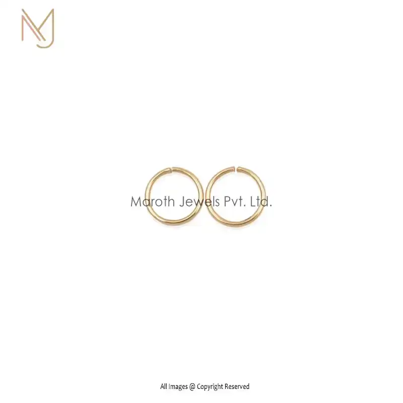 925 Silver Yellow Gold Plated Minimal Hoop Earring Manufacturer