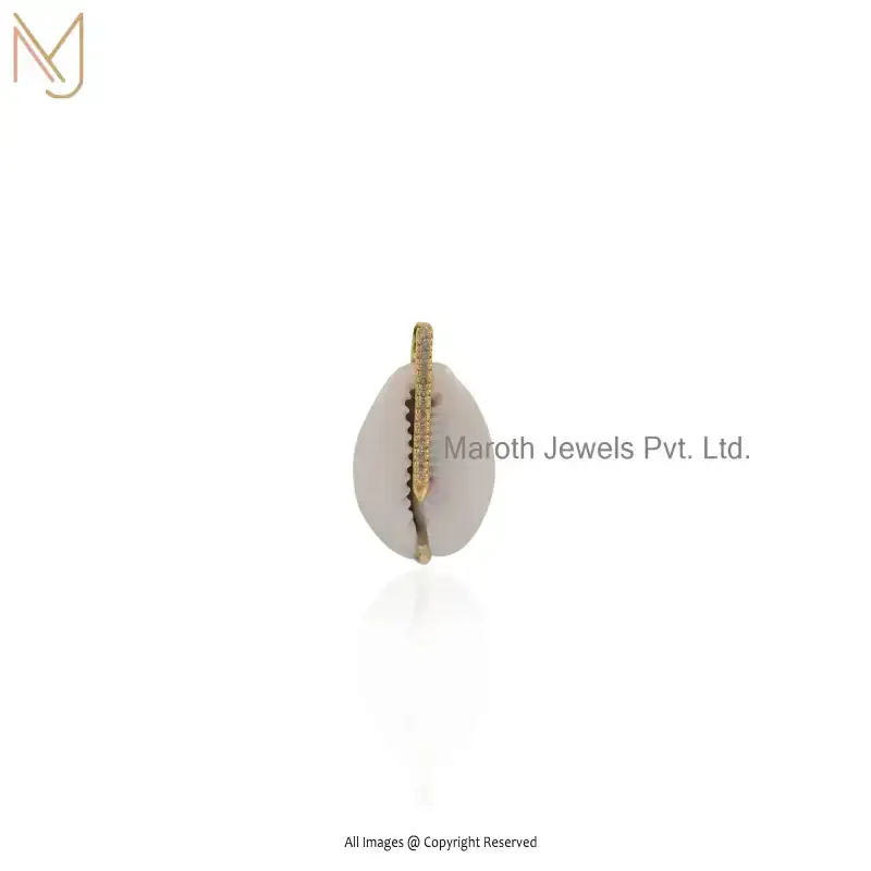 14K Yellow Gold Kodi And Blue Sapphire Gemstone Kodi Shell Pendant Jewelry Supplier