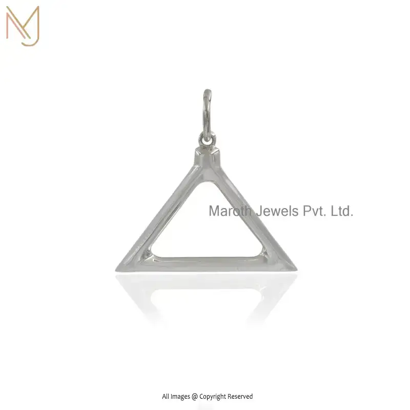 Private Lable 14K White Gold Chainsaw Pullcord Charms Pendant