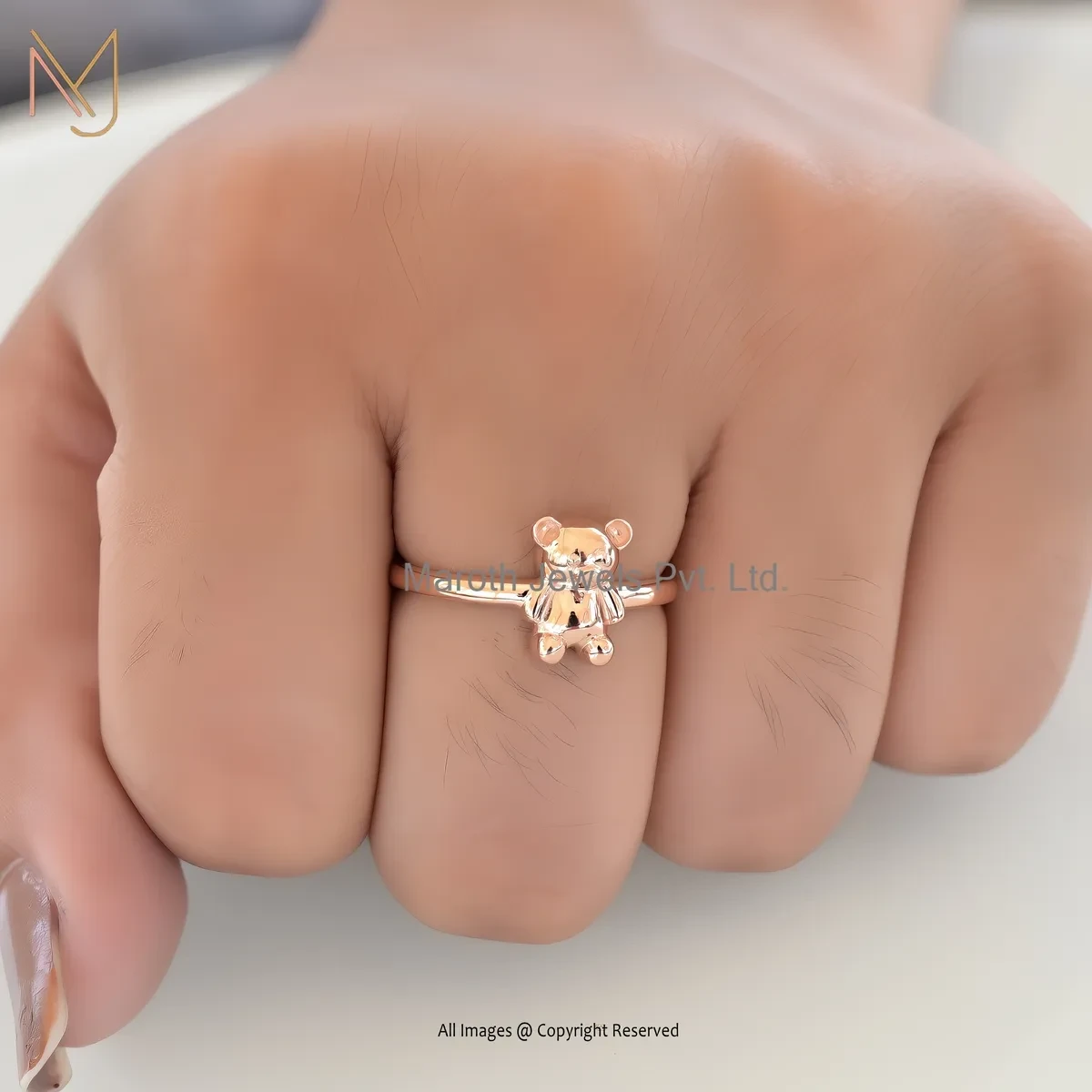 925 Silver Rose Gold Plated Teddy Bear Jewelry Supplier