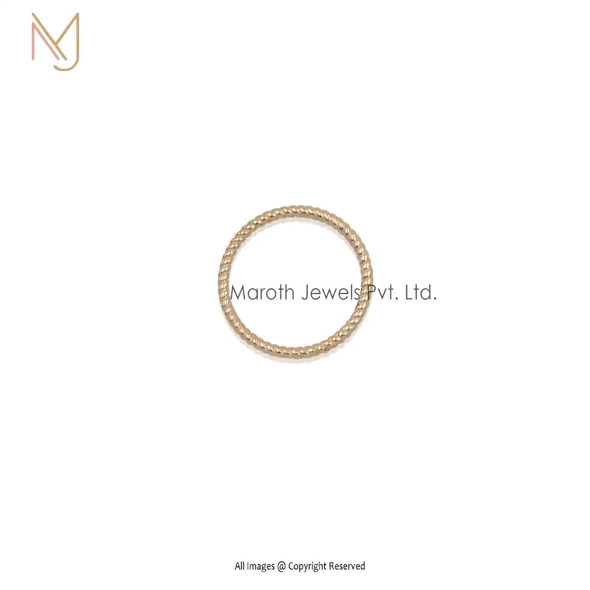 14K Solid Gold Twister Wire Ring Band Jewelry Manufacturer