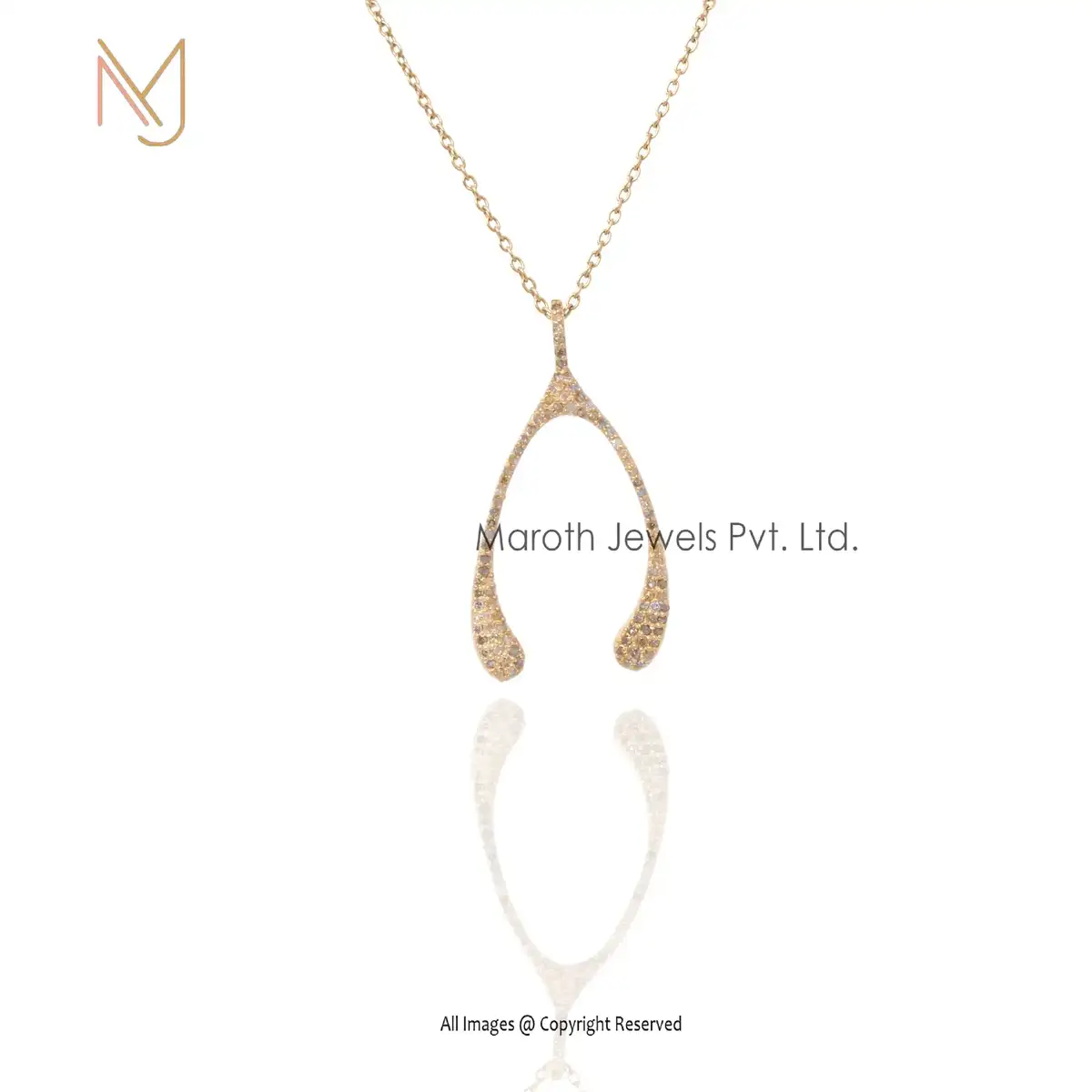 Wholesale 14K Yellow Gold Pave Diamond Designer Pendant Jewelry