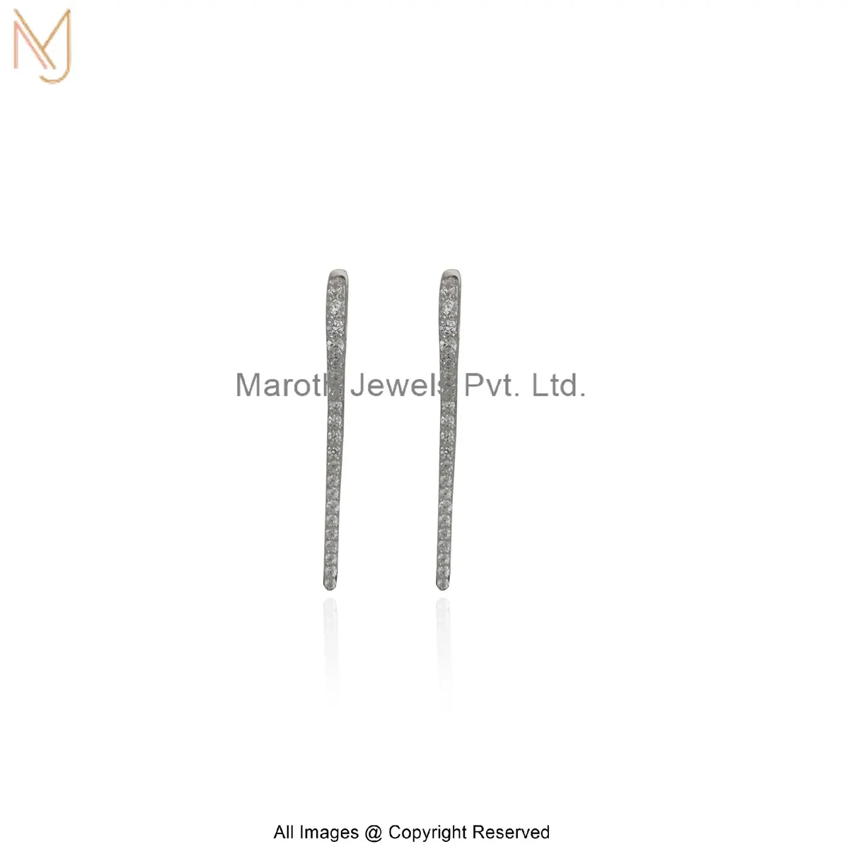 925 Silver Natural Silver Plated Cubic Zircon Grace Curve Diamond Drop Earrings Manufacturer