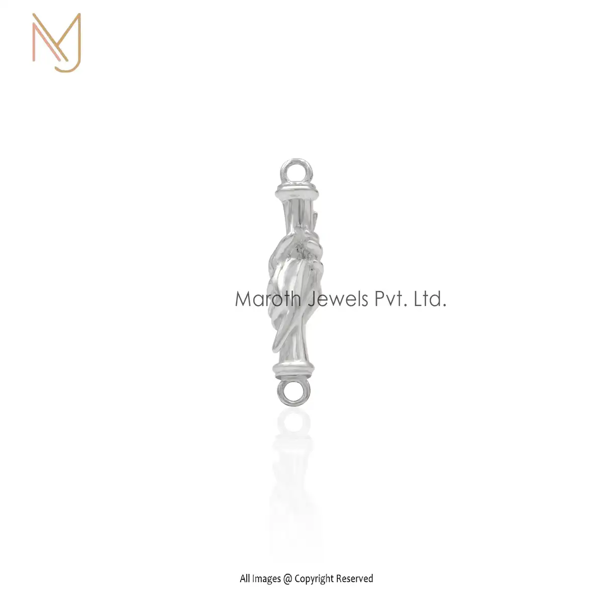 Wholesale 925 Sterling Silver White Gold Plated Double Hand Charm Pendant Connected Hands Symbolic Design Protection Inspired Minimalist Jewelry