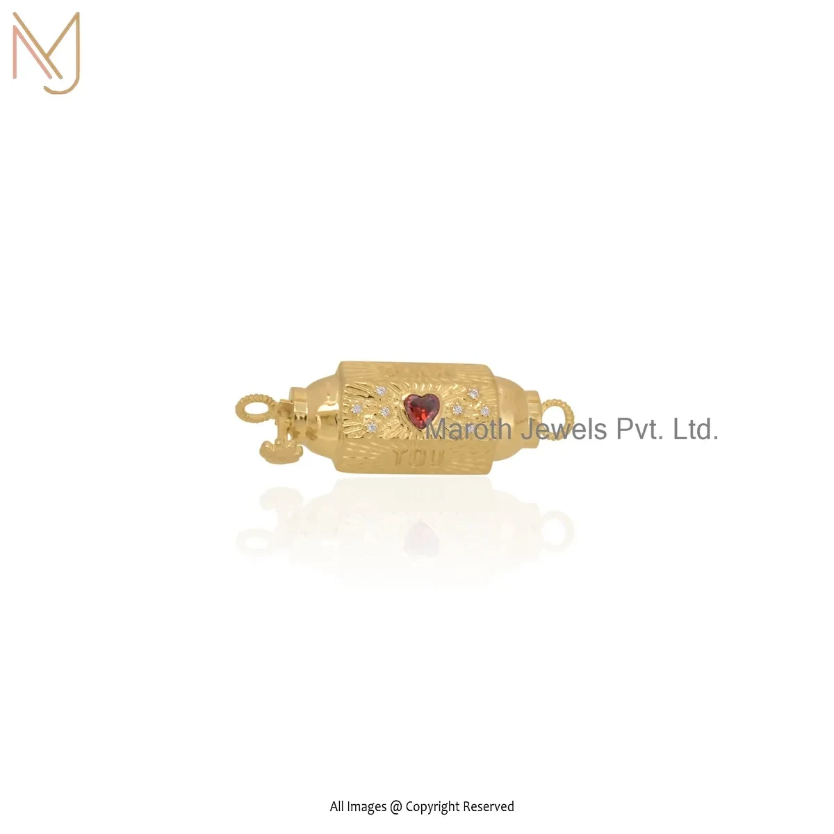 14K Yellow Gold Cubic Zircon Amulet Pendant Manufacturer