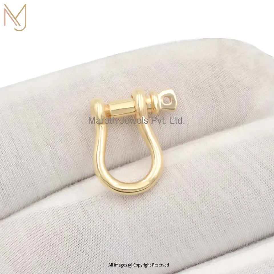 Private Label 14K Yellow Gold Shackle Connector Lock Pendant