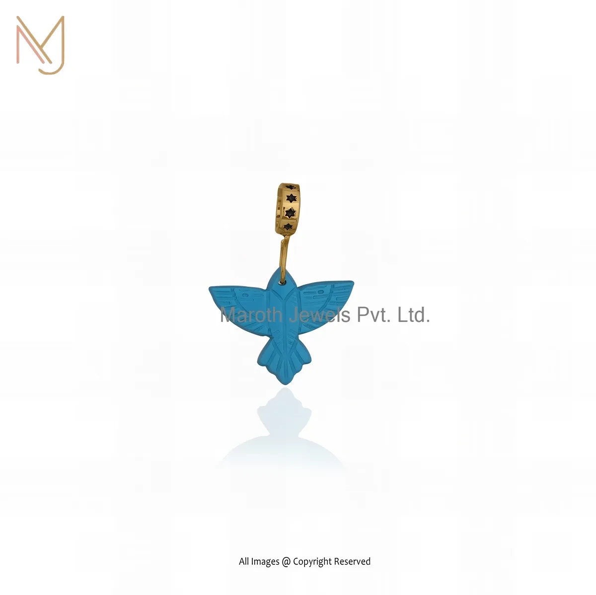 925 Silver Rose Gold Plated Turquoise Bird Pendant Jewelry Supplier