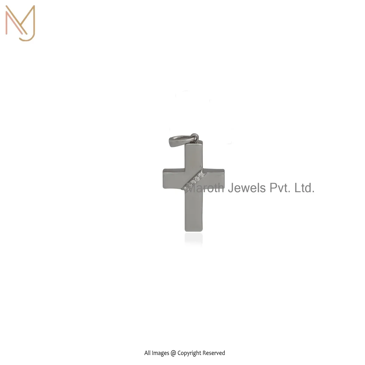 14K Yellow Gold Moissanite Cross Pendant Jewelry Supplier