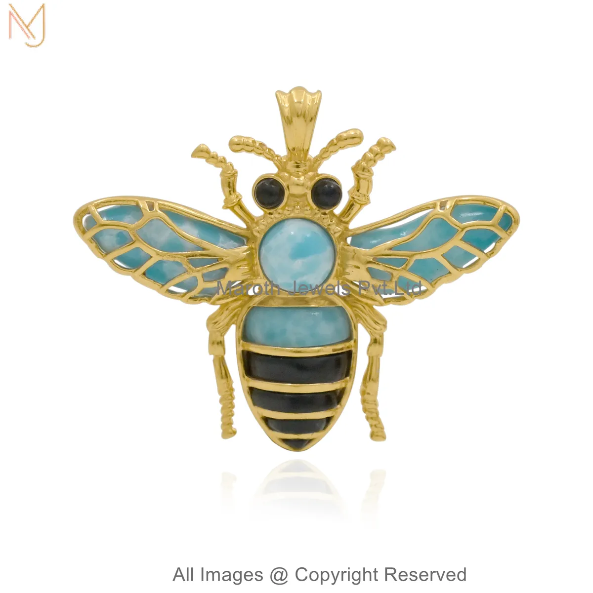 925 Silver Natural Silver-Plated Cubic Zirconia Gemstone Honey Bee Pendant Jewelry Supplier
