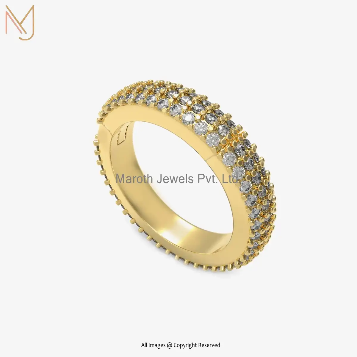 14k Yellow Gold Plated Round Diamond Enhancer Charm Holder USA