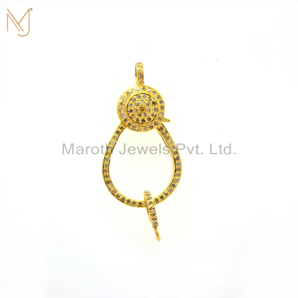14K Yellow Gold Pave Diamond Gold Lobster Clasp Finding Jewelry Manufacturer