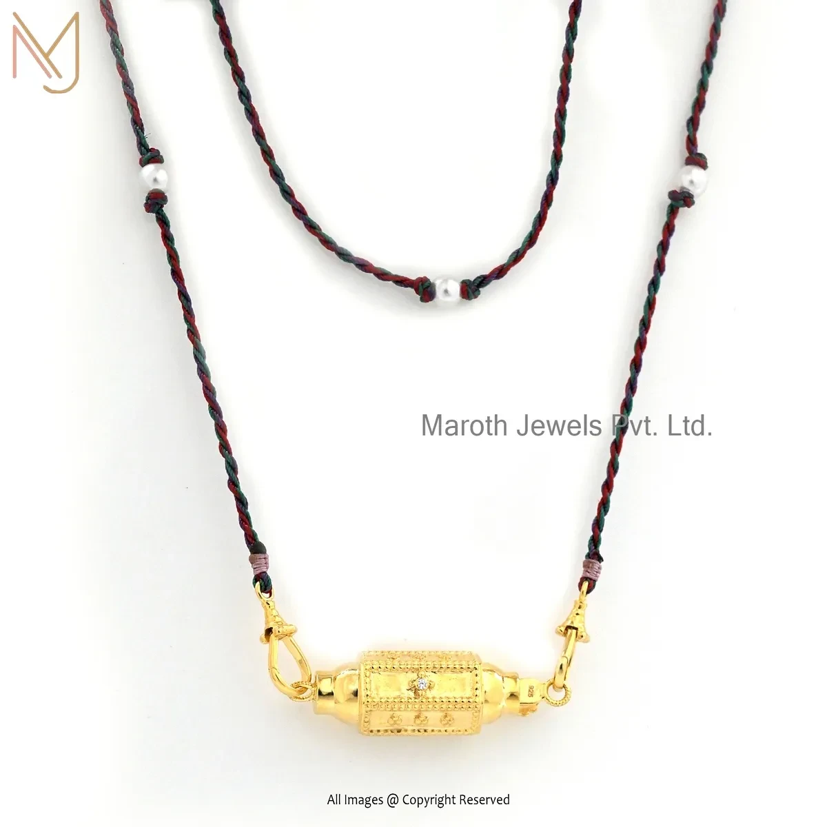 14K Yellow Gold Multi Cubic Zircon Amulet Pendant Jewelry Supplier
