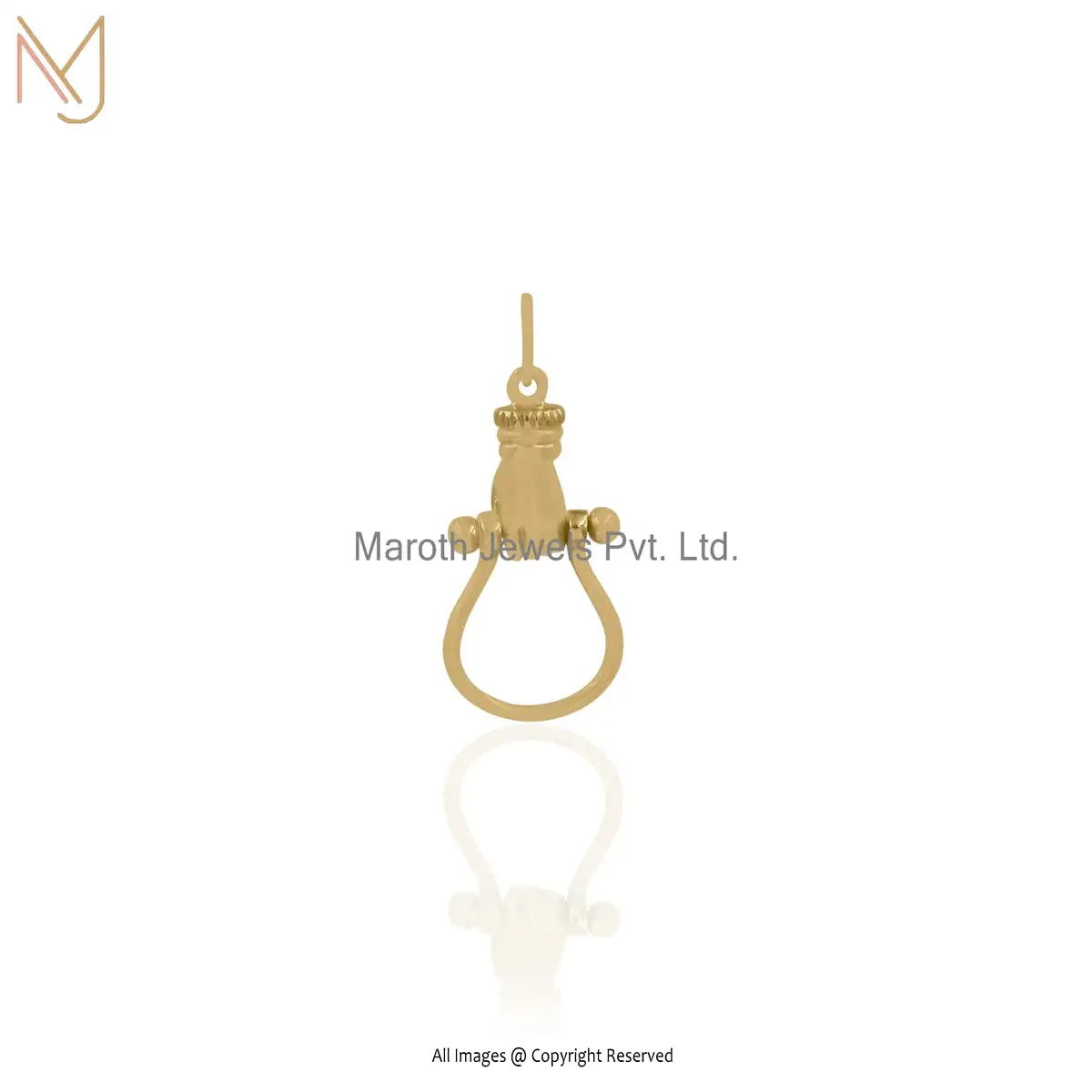 Private Label 14k Yellow Gold Enhancer Charm Holder