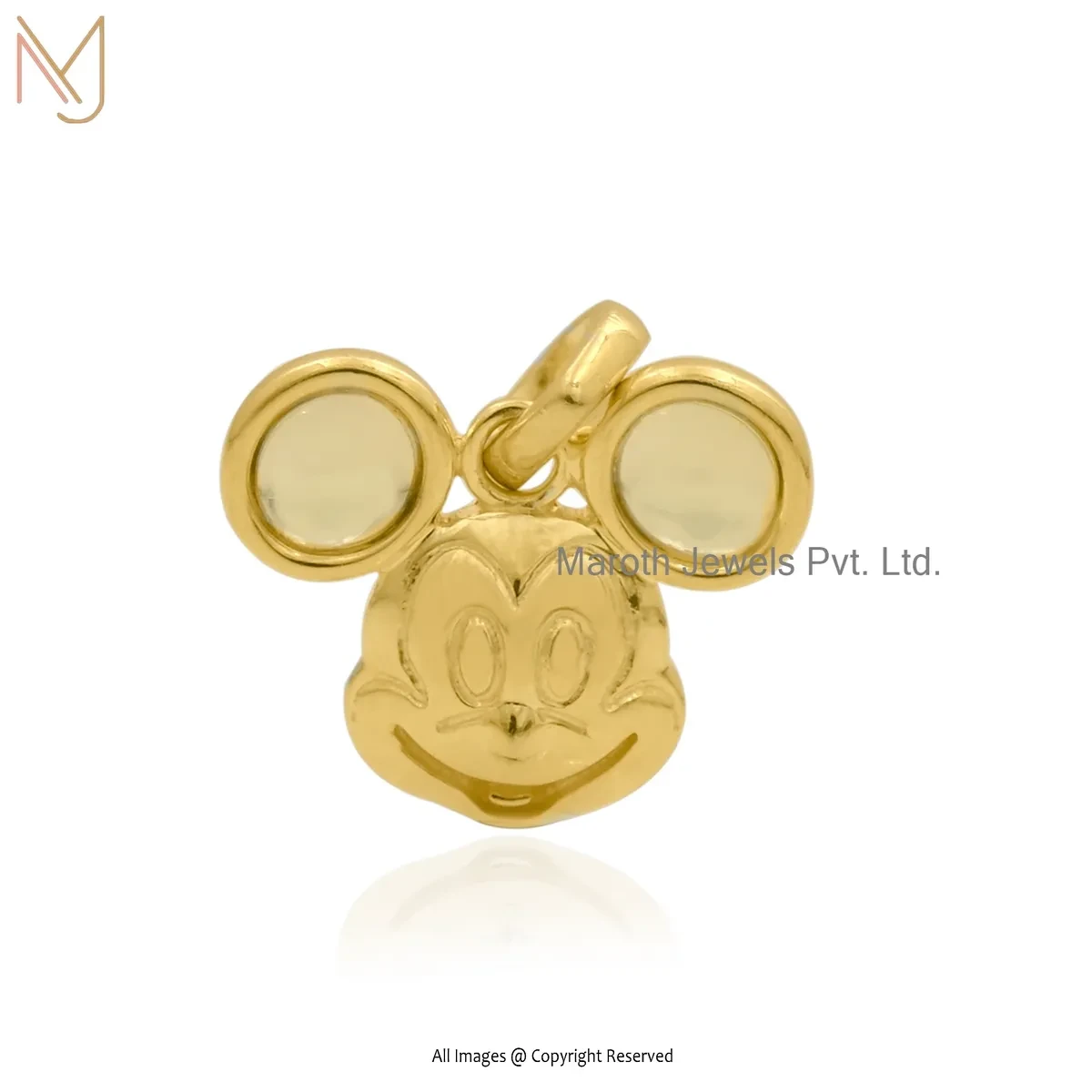 14K Yellow Gold Mickey Mouse Charm Pendant Manufacturer